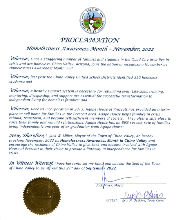 Chino Valley HOmeless Proc 2022