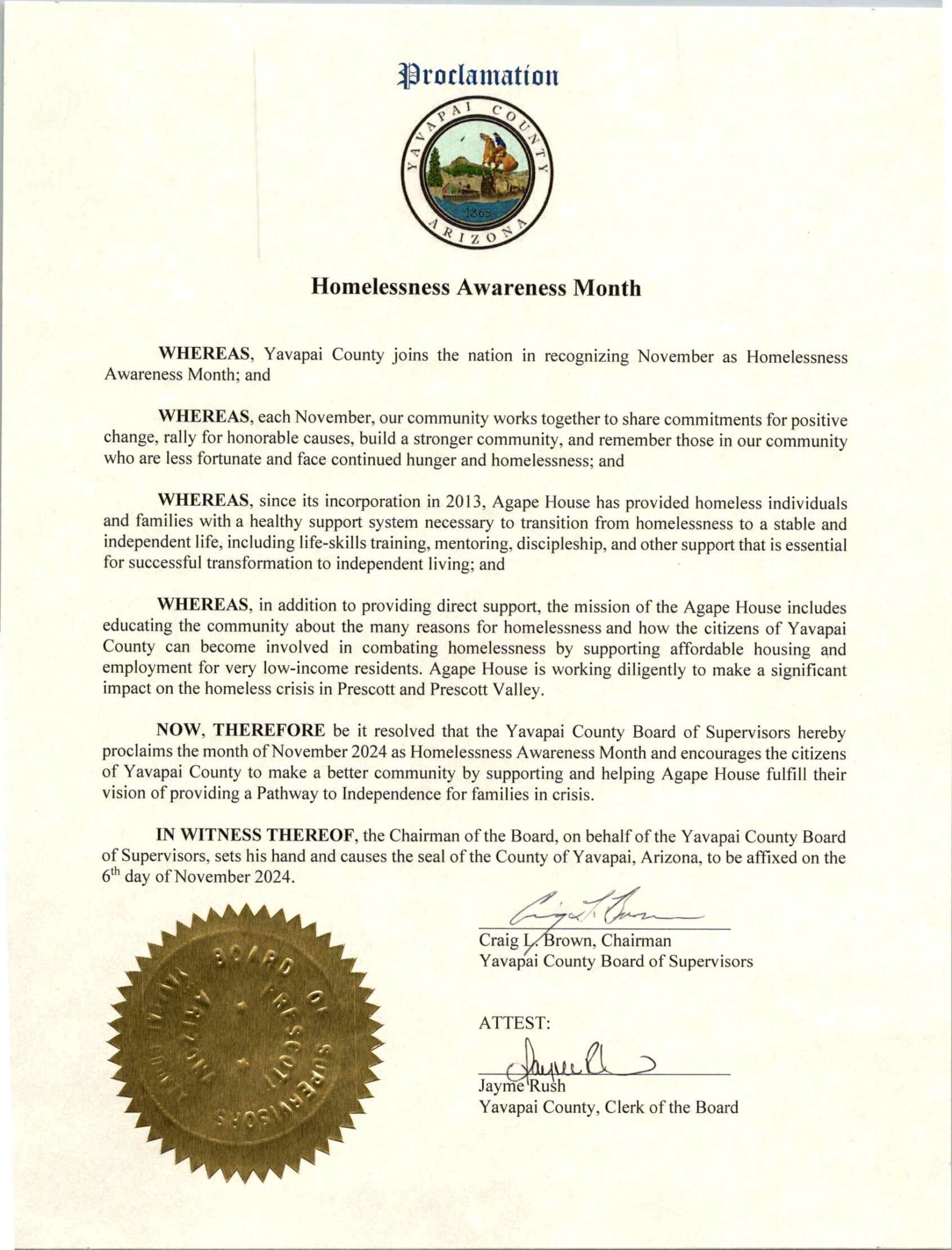 city of prescott homeless awareness month